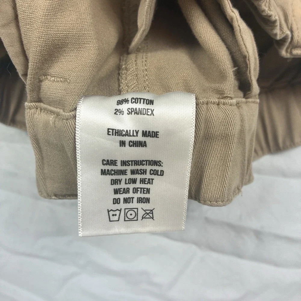 Cove USA Pants Khaki Brown Chino 34 x 27 Elastic Stretch Straight Cut Fades
